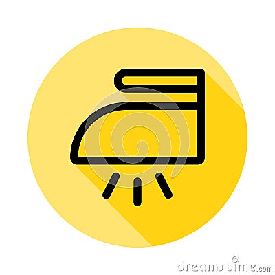 steam outline icon in long shadow style Stock Photo