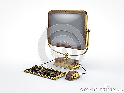 Steam punk vintage computer Stock Photo