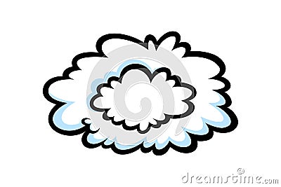 Steam ring in comic style. Round cloud of vapour or smoke for cigar, cigarette or quick motion. Vector illustration Vector Illustration