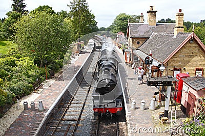 Steam train at Arley station Editorial Stock Photo