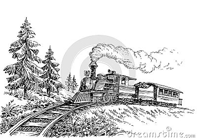 Steam train Vector Illustration