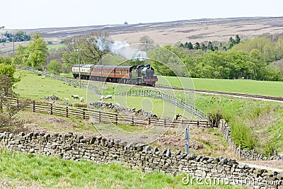 Steam train, England Stock Photo