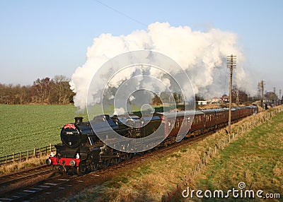 Steam Train in the English countryside Stock Photo