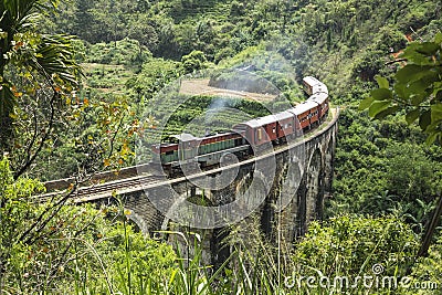 Steam train in the jungle, Ella, Sri Lanka Stock Photo