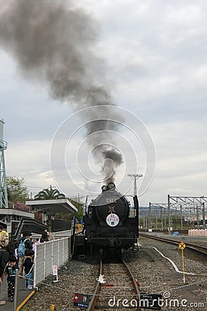 Steam train at Kyoto Railway Museum Editorial Stock Photo