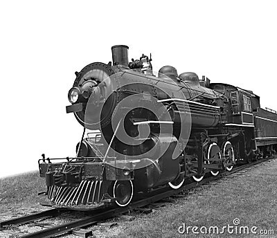 Steam train locomotive isolated. Stock Photo