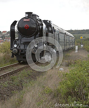 steam train & x28;464.102& x29;, Prague - Luzna u Rakovnika, Czech Republi Stock Photo