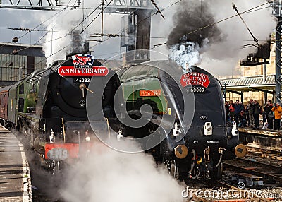 Steam Trains on Parade Editorial Stock Photo