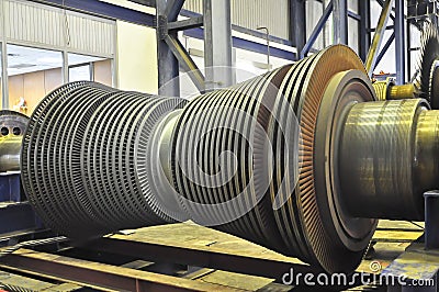 Steam Turbine of coal thermal power plant Stock Photo