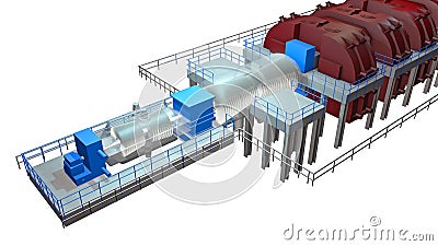 Steam Turbine Stock Photo