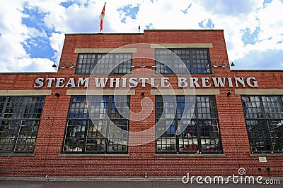 Steam Whistle Brewing is a popular brewery in Downtown Toronto 7-25-2016 Editorial Stock Photo