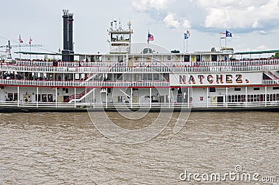 Steamboat Carries Passengers in New Orleans Harbor Editorial Stock Photo