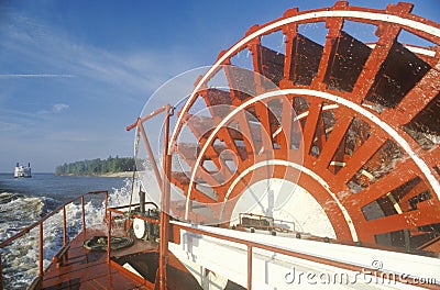 A steamboat paddle wheel on the Mississippi River Editorial Stock Photo