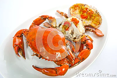 Steamed Crab Stock Photo