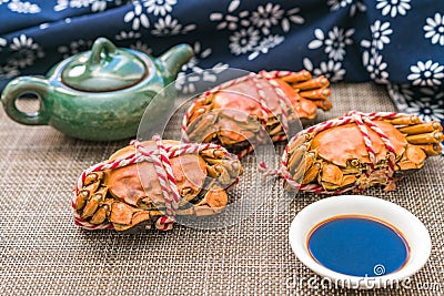 Steamed crab, a delicacy of Chongyang Festival in China Stock Photo