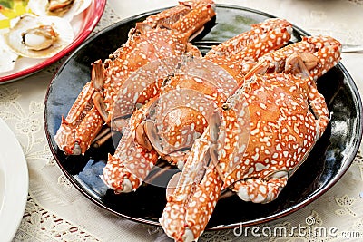 Steamed Crabs Stock Photo