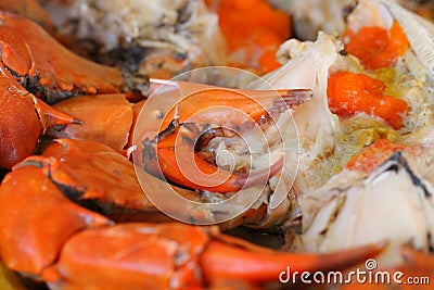 Steamed Crabs with Roe Stock Photo