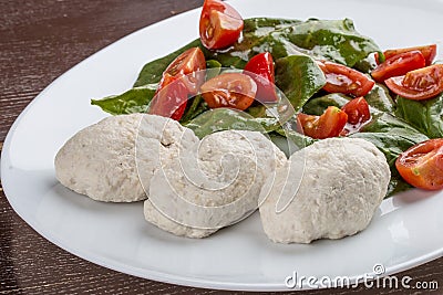 Steamed cutlets of three types of meat Stock Photo