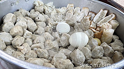 Steamed fish siomay or dumplings, traditional Indonesian street Stock Photo