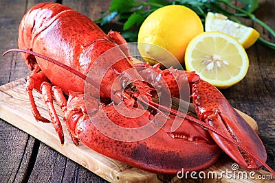 Steamed lobster Stock Photo