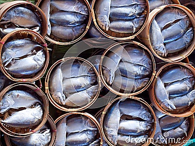 Steamed Mackerel Stock Photo