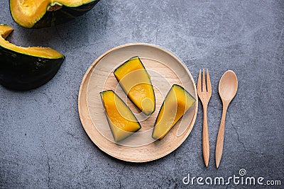 Steamed Pumpkin for Healthy Food Stock Photo