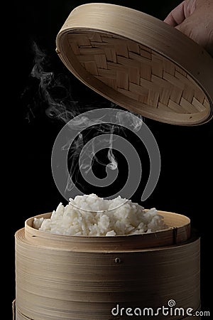 Steamed rice Stock Photo