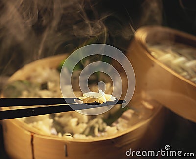 Steamed Rice Stock Photo