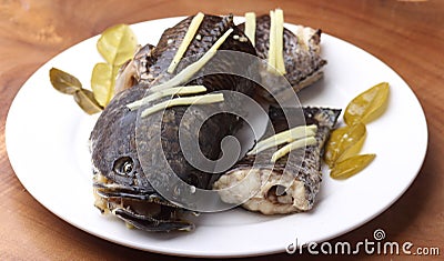 Steamed snake head Stock Photo