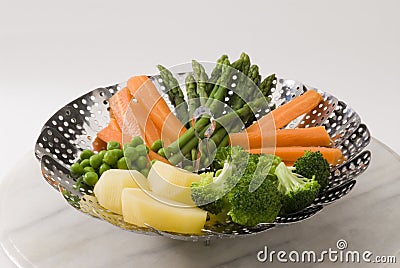 Steamed vegetables. Stock Photo