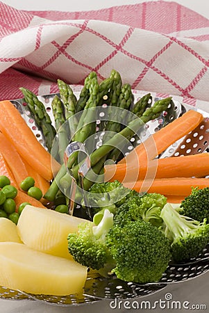 Steamed vegetables. Stock Photo