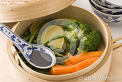 Steamed vegetables. Stock Photo