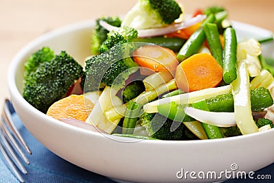 Steamed vegetables in a bowl Stock Photo