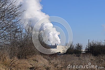 Rural Factory with Train connection Stock Photo