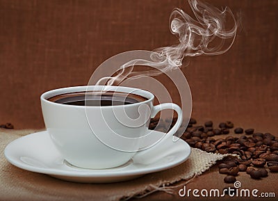 Steaming coffee Stock Photo