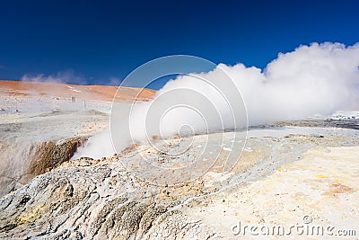 Steaming geyser on the Andes, Bolivia Stock Photo