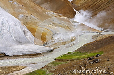 Steaming Valley, KerlingjarfjÃ¶ll Stock Photo