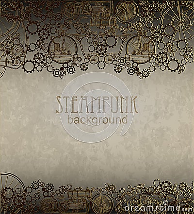 Steampunk background. Victorian era, steampunk style Vector Illustration