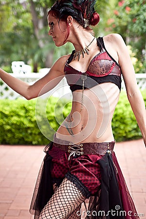 Steampunk Bellydancer Editorial Stock Photo