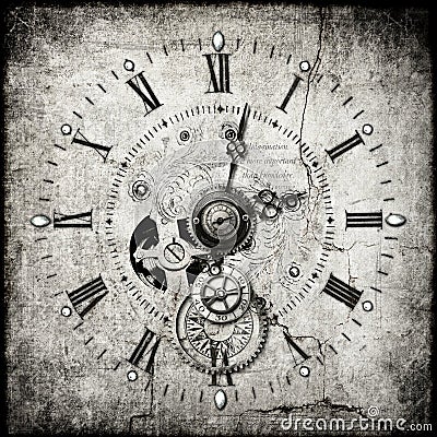 Steampunk clock Stock Photo