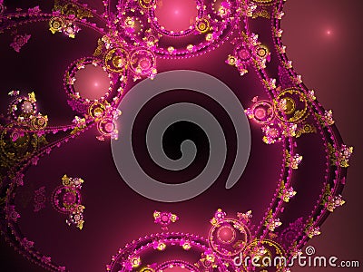 Steampunk clockwork gear fractal pattern Stock Photo