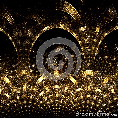 SteamPunk Fractal Background - Weaving Fractal Art Stock Photo