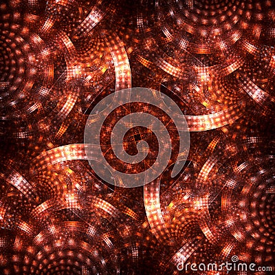 SteamPunk Fractal Background - Weaving Fractal Art Stock Photo