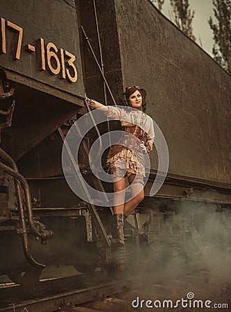 Steampunk girl Stock Photo