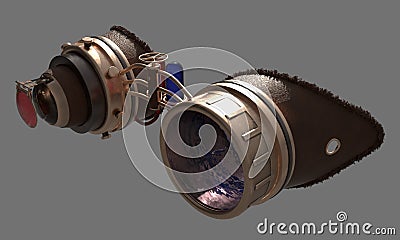 Steampunk goggles. Post-apocalypse old-fashioned glasses. Stock Photo