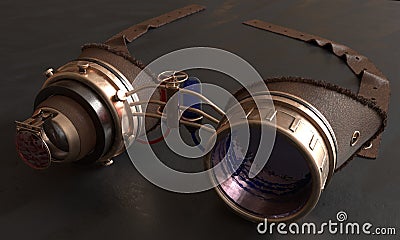 Steampunk goggles. Stylish vintage glasses. Stock Photo