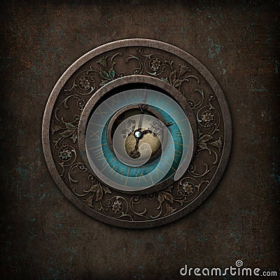 Steampunk Gothic Clock Stock Photo