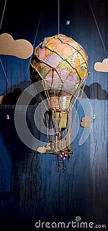 Steampunk Hot Air Balloon Stock Photo