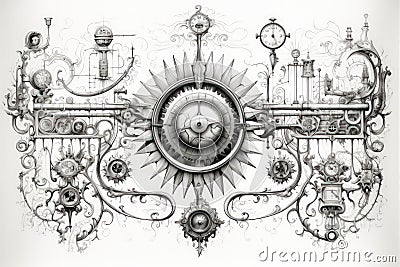 Steampunk-inspired clockwork automatons with intricate gears and mechanisms - Generative AI Stock Photo