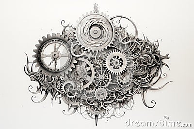 Steampunk-inspired clockwork automatons with intricate gears and mechanisms - Generative AI Stock Photo